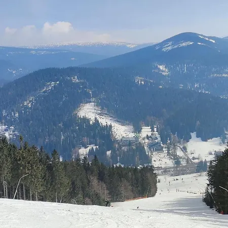 Enjoyharrachov - Atraktivni Slunny Klimatizovany Apartman 14 V Centru Harrachova Se Saunou, Parkovanim, Wifi-Wlan, Sat, Herni Konzoli, Pc S Win 10, Netflix Zdarma A Moznosti Dobijeni Auta S Jedinecnym Vyhledem Na Certovu Horu Se Skokanskymi Mustky Exterior photo